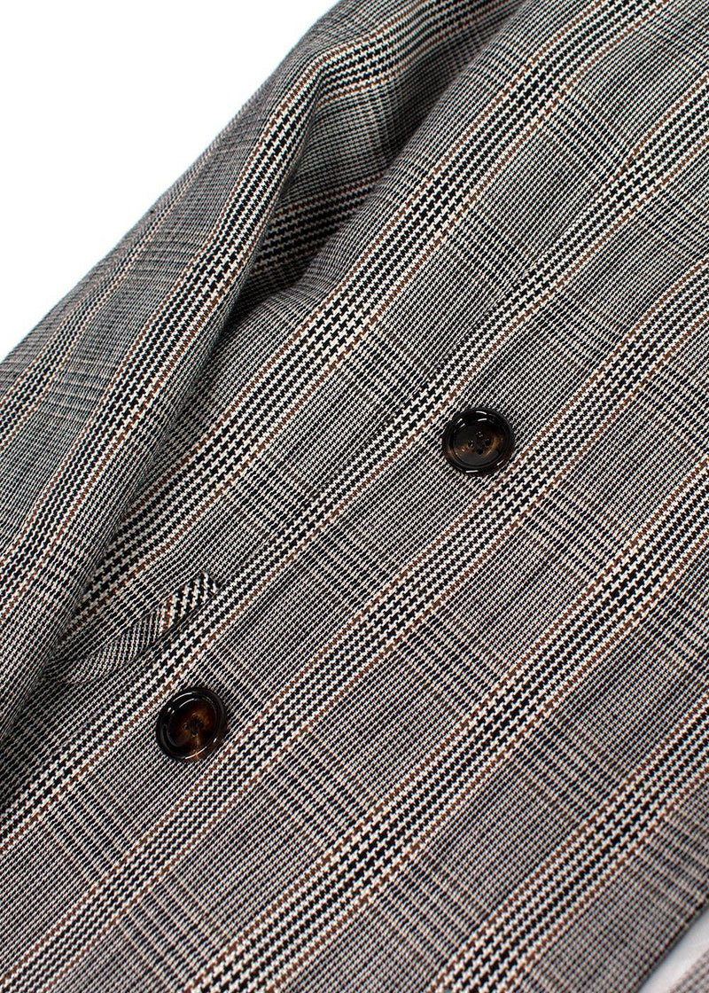 Houndstooth Checked Double Breasted Blazer
