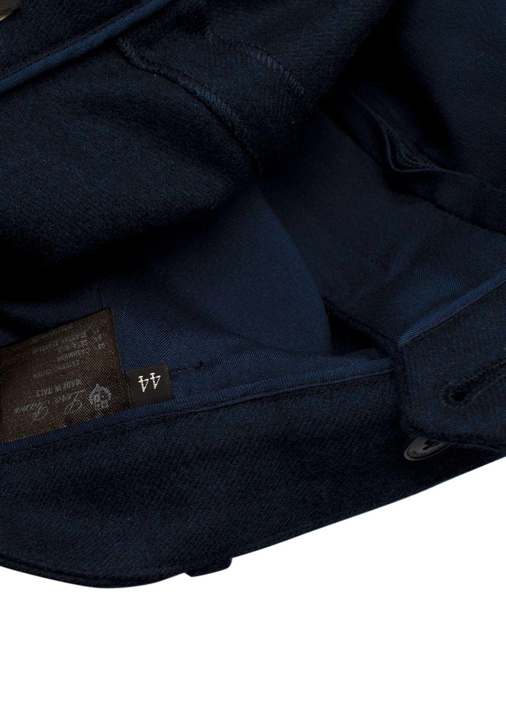 Loro Piana Mens Navy Cashmere Trousers