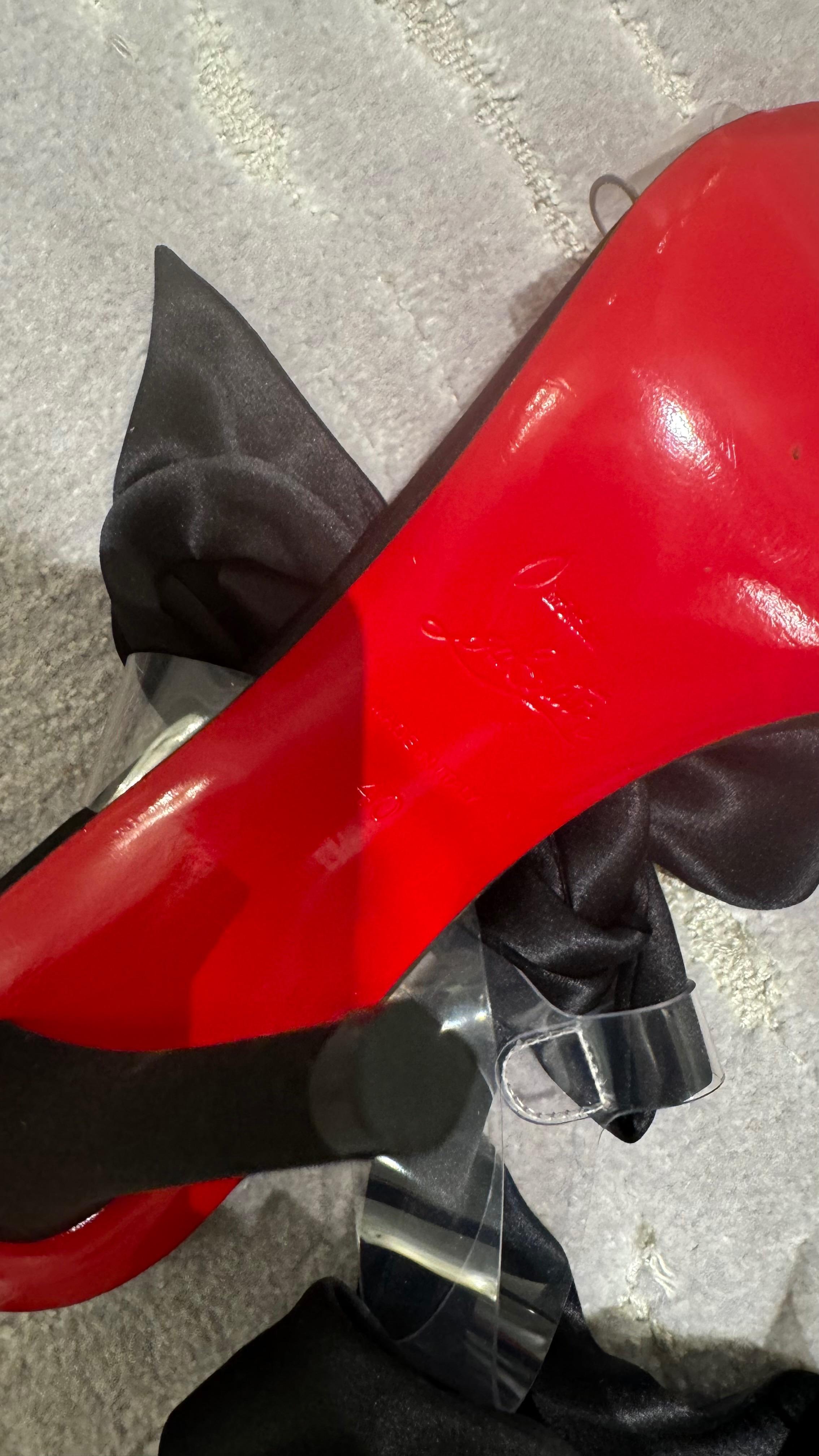 Christian Louboutin Black Crystal Bow  Astrinodo Sandals