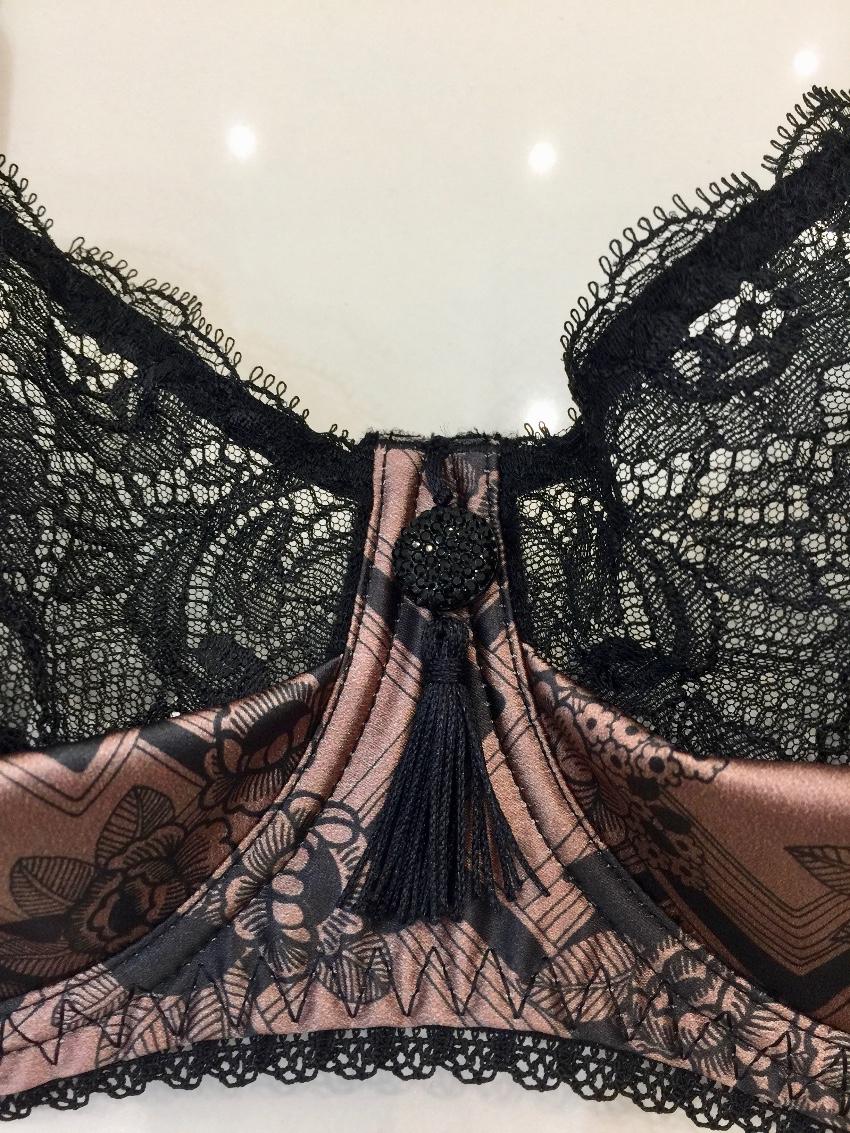 Aubade Art Deco Satin Bra & Tanga Set