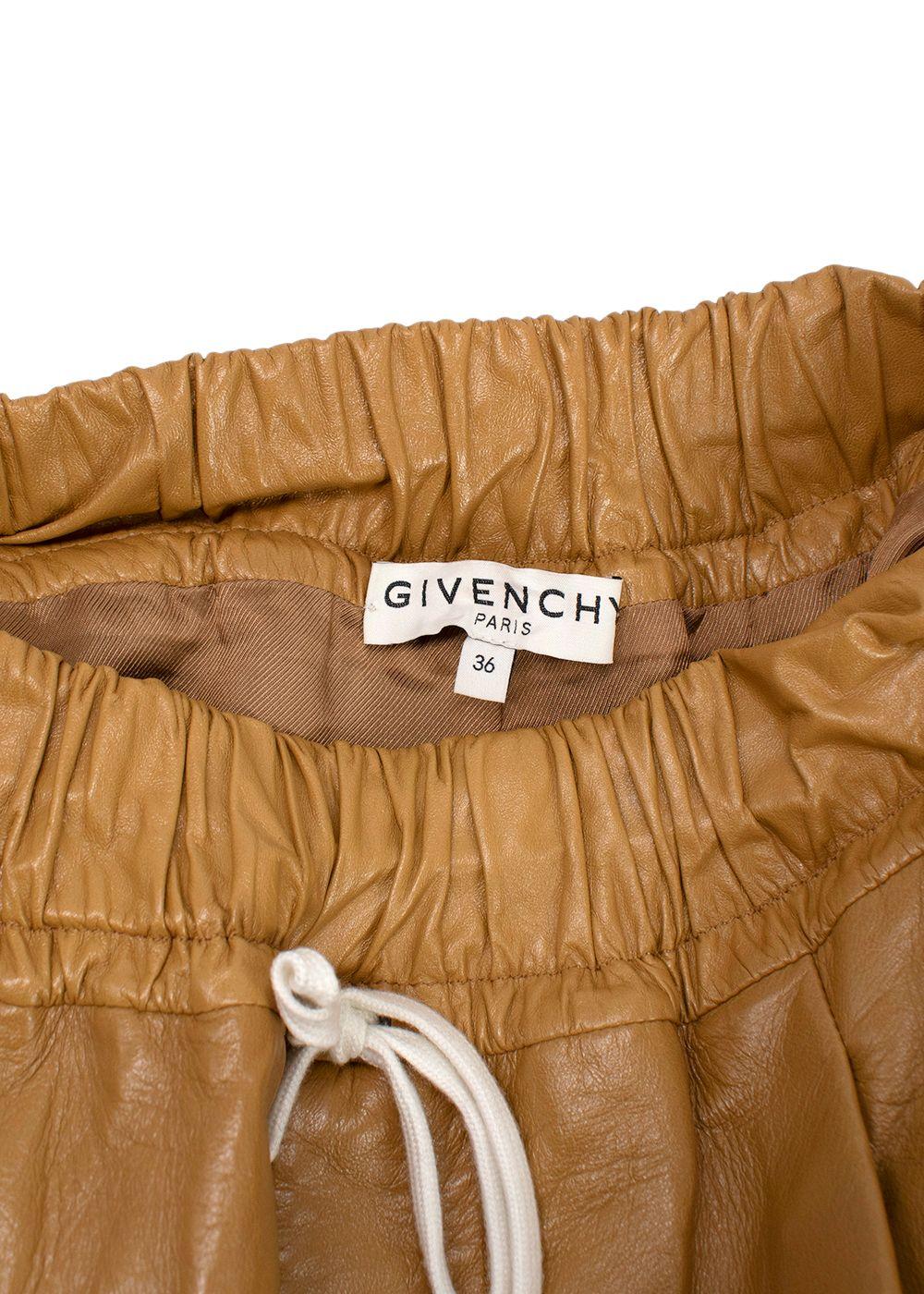 Givenchy Tan Lambskin Leather Trousers