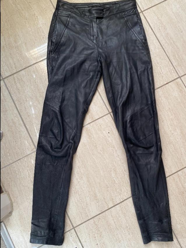 Givenchy Black Leather Biker Pants