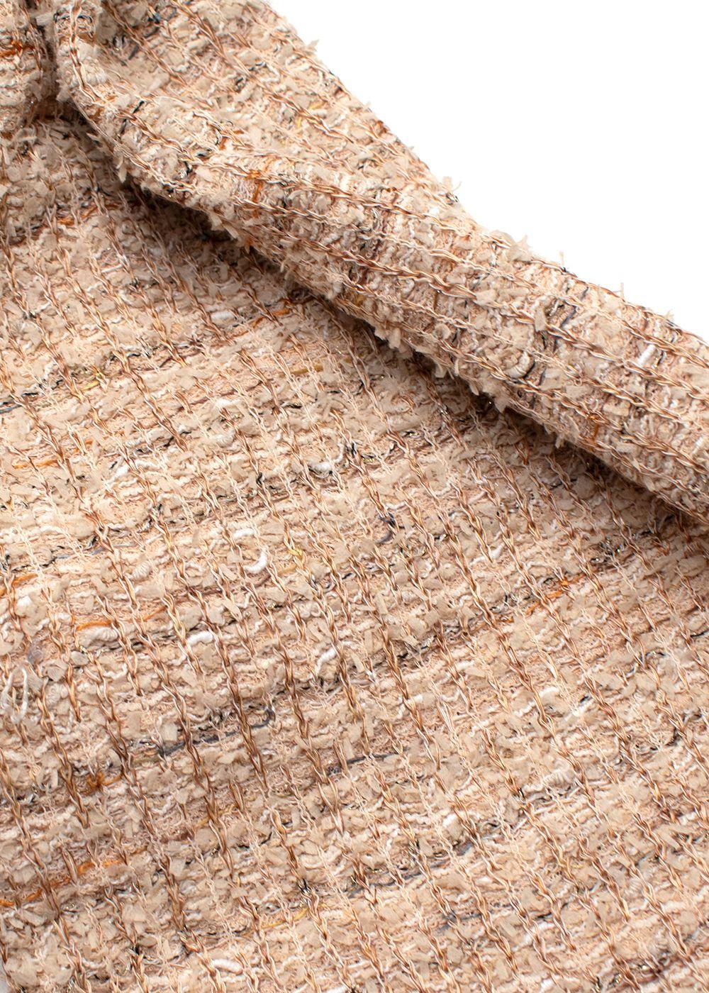 St John Beige Straight Leg Neutral Tweed Trousers