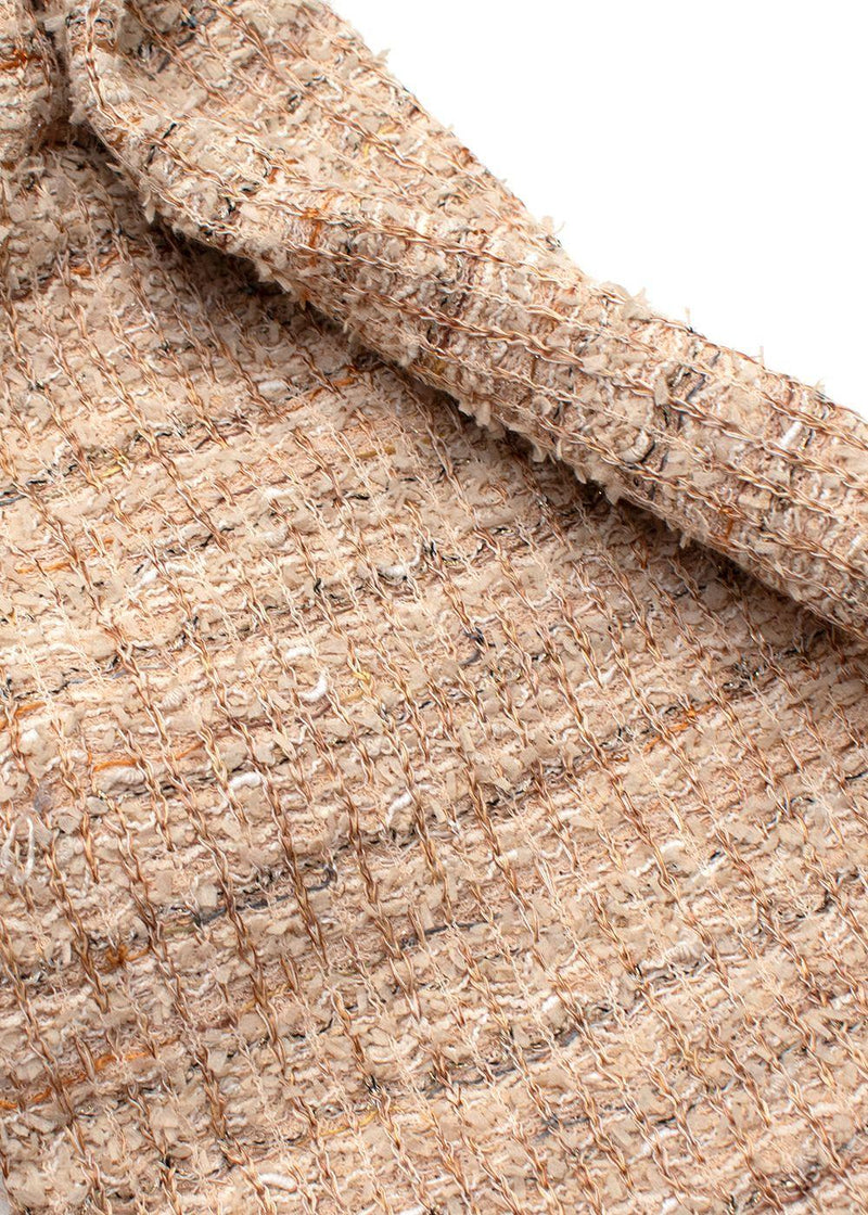 St John Beige Straight Leg Neutral Tweed Trousers