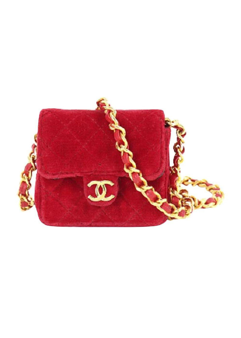 1990 Velvet Micro Flap Bag