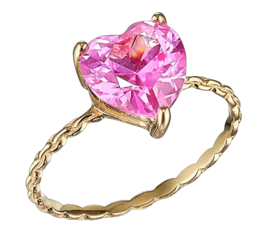 Anabela Chan Lab Grown Mini Pink Sapphire Heart Ring