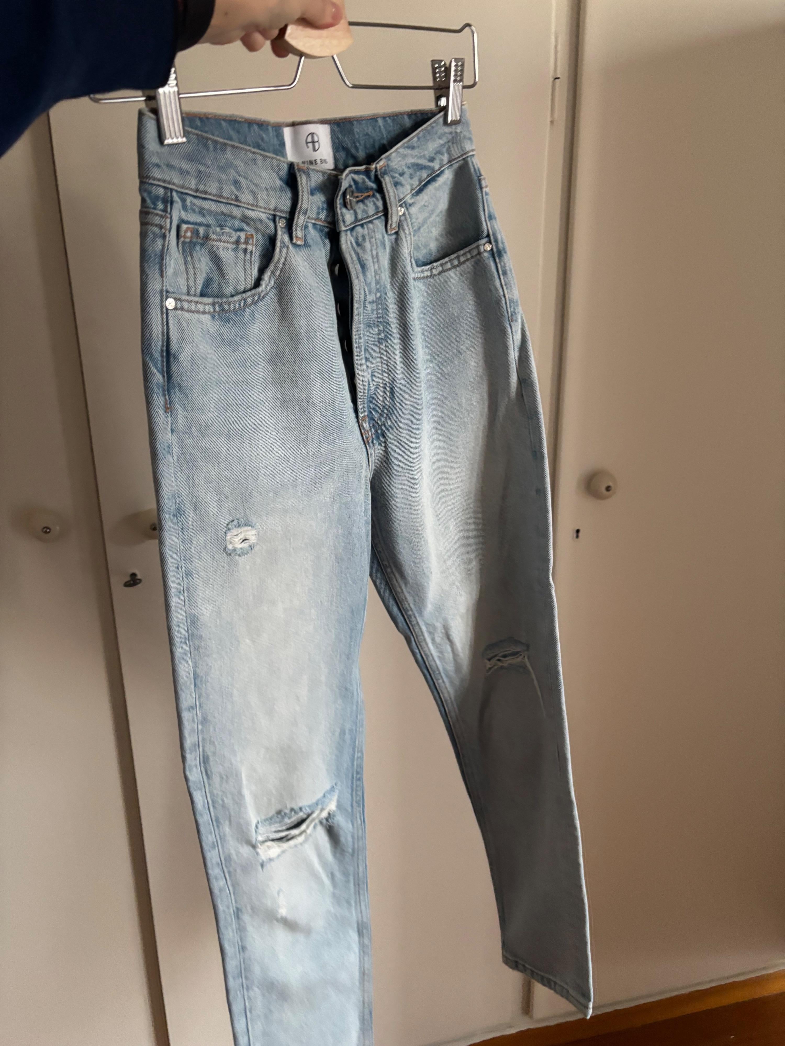 Anine Bing Light Blue Distressed Jeans