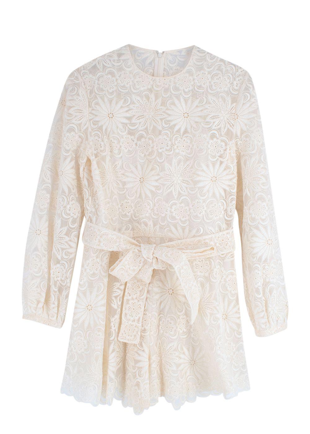 Ivory Floral Embroidered Playsuit