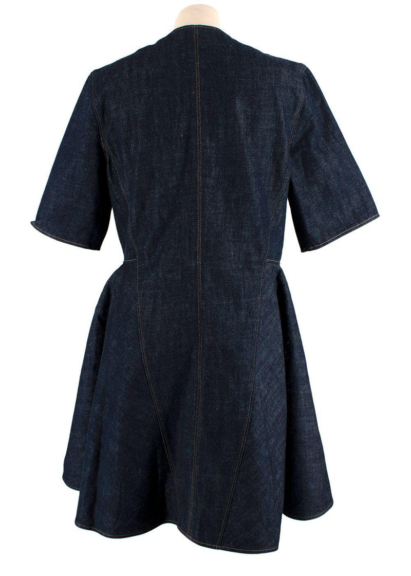 Dior Crystal Embroidered A-line Denim Dress