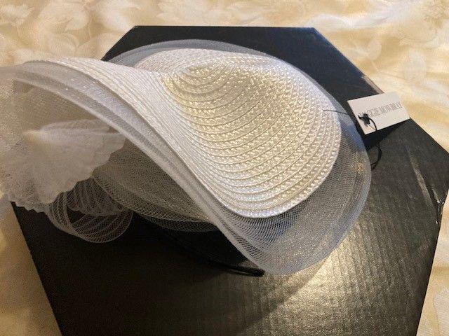 Maggie Mowbray White Floral Fascinator