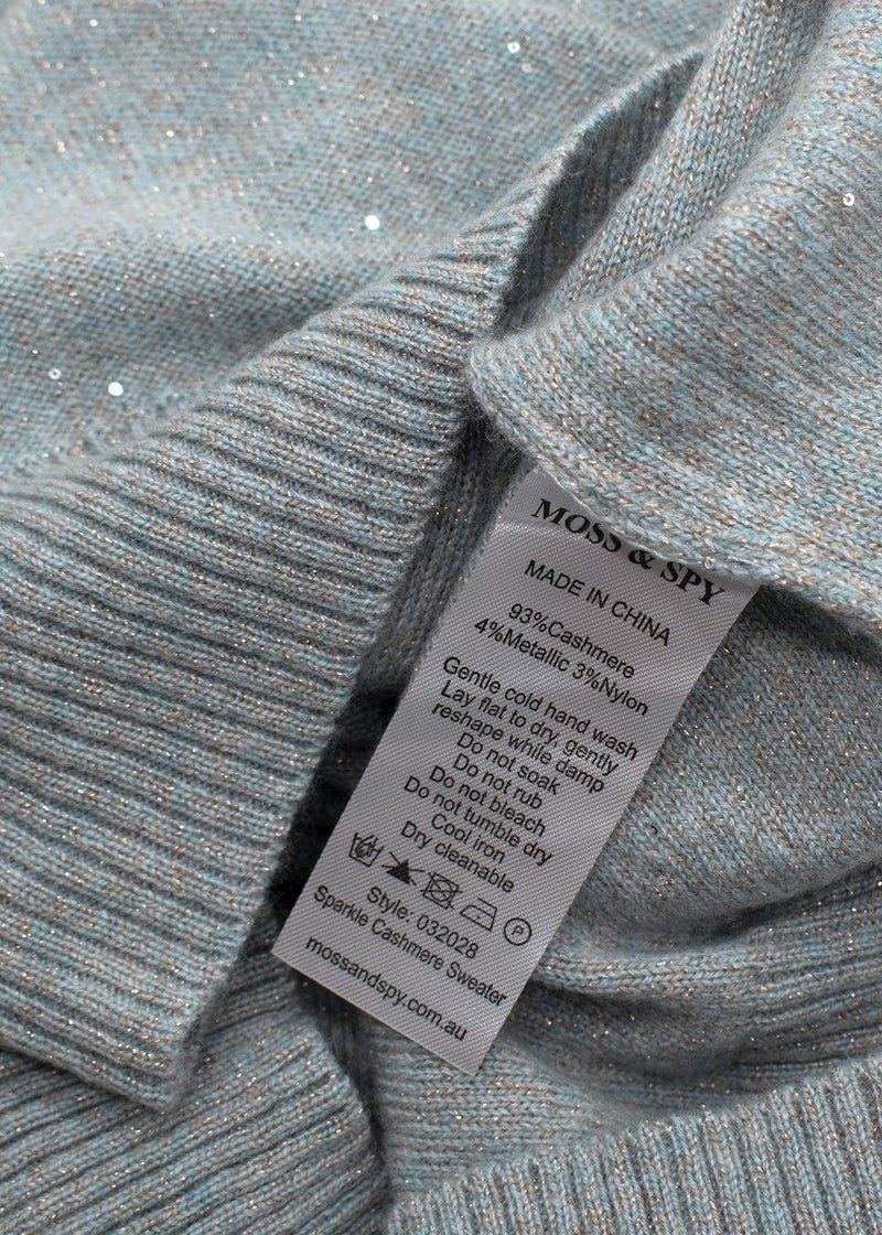 Moss & Spy Blue Sparkle Cashmere Jumper