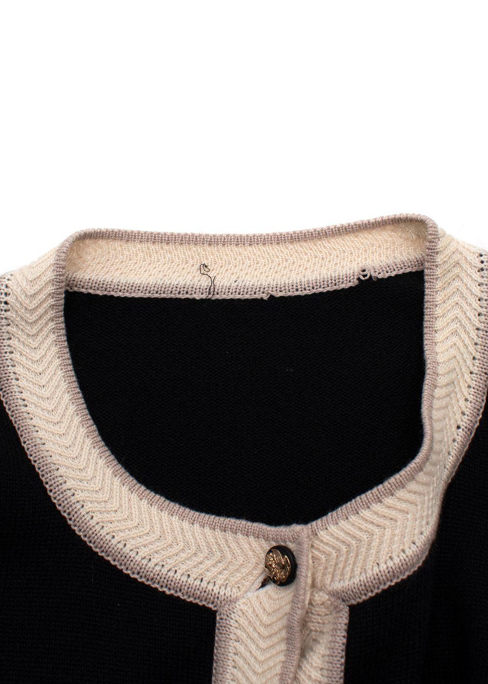 Chanel Black and Ivory Cashmere Cardigan