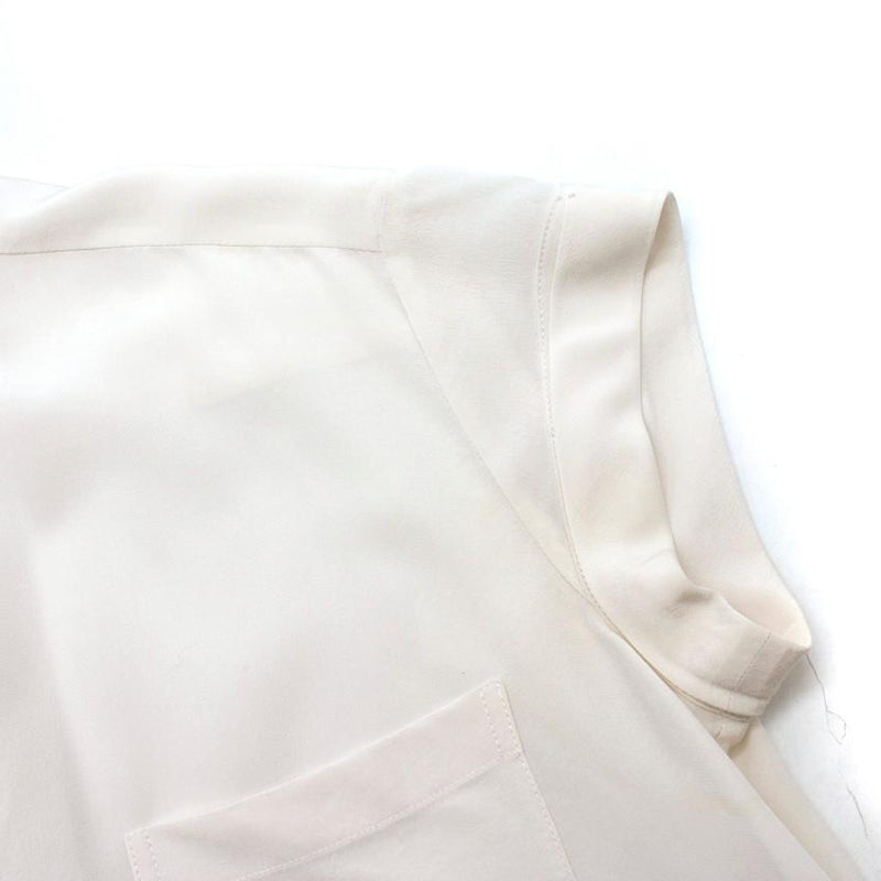 Vince fringe-trimmed silk-crepe shirt