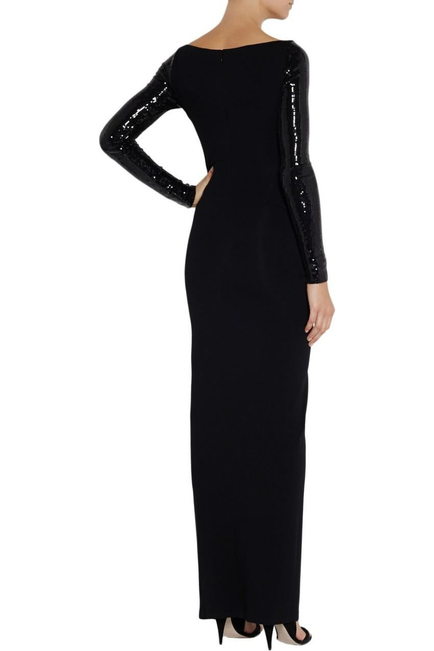 Donna Karan Sequin Embellished Stretch Jersey Gown