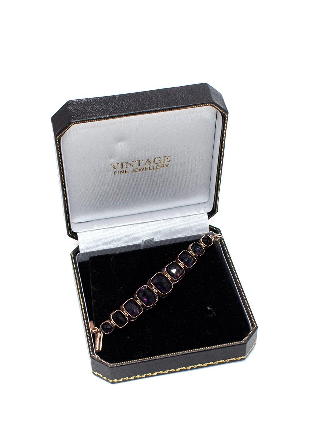 Vintage Fine Quality Amethyst And Gold Bracelet