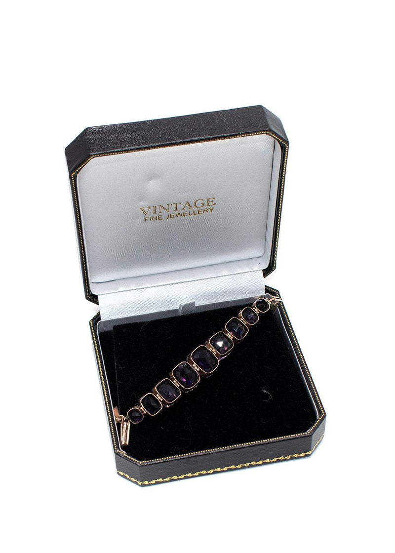 Vintage Fine Quality Amethyst And Gold Bracelet