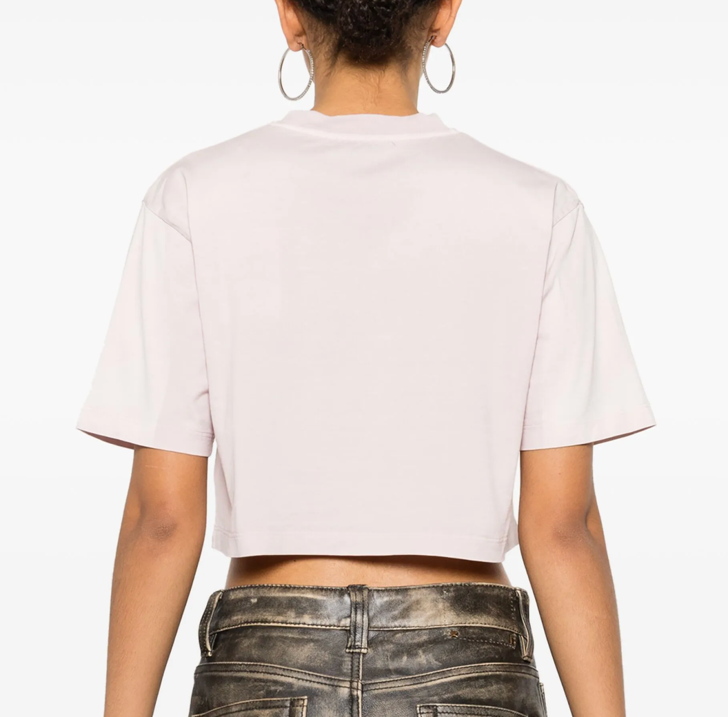 Off-White Rubberised-Logo Cropped T-shirt