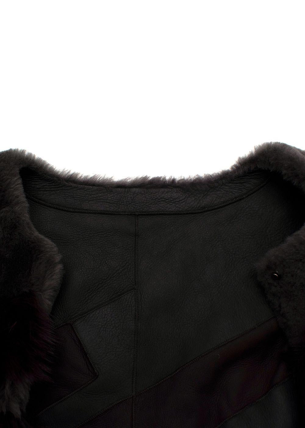Liska Purple Reversible Lambskin / Fur Coat