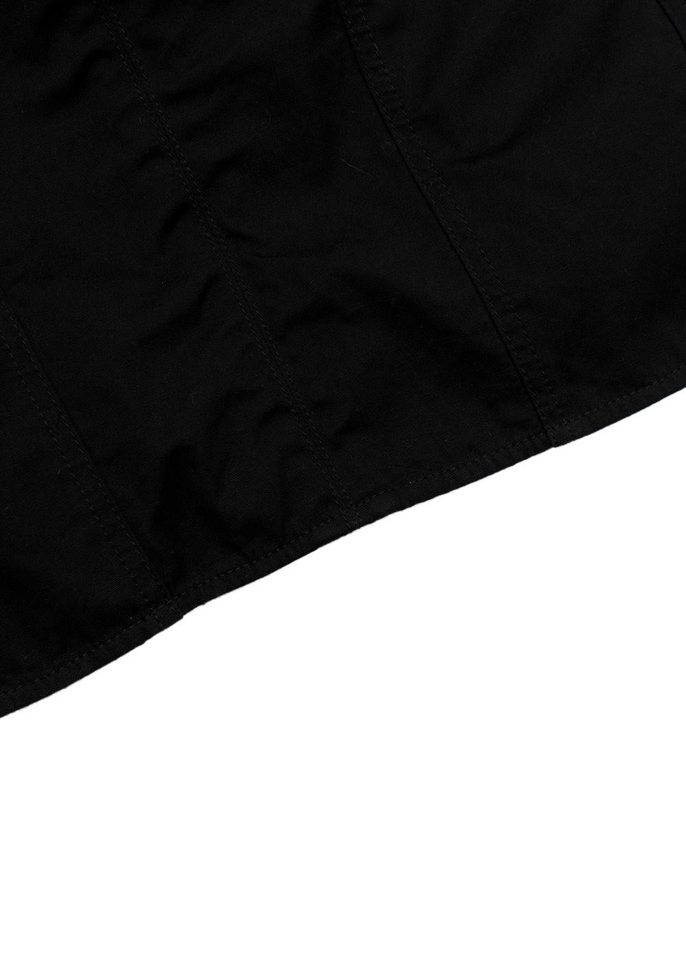 Black Zip-Front Cargo Skirt