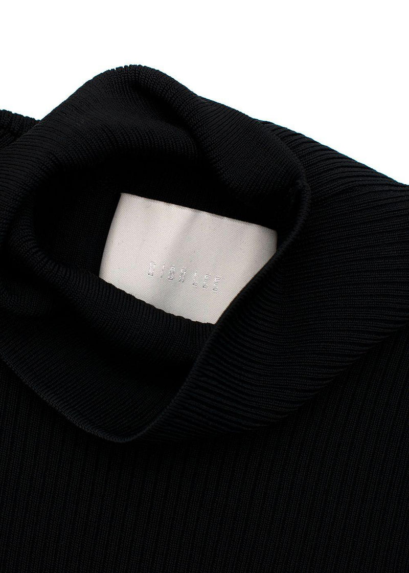 Black Stretch Knit Bustier Cut-Out Mini Dress