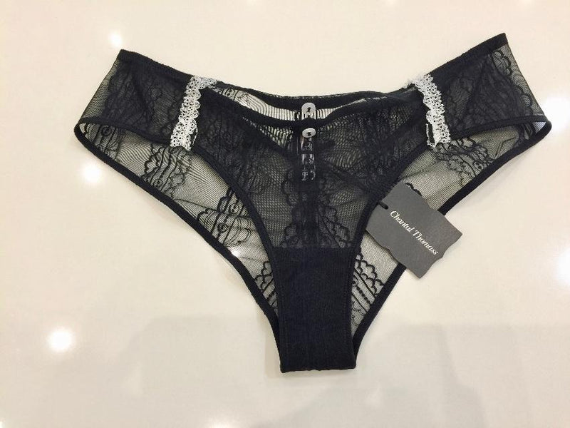 Chantal Thomass Tulle & Lace Frill Half Cup Bra & Brief Set
