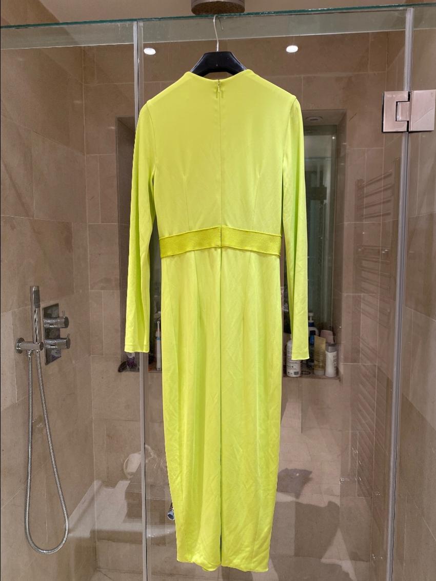 Cushnie Et Ochs Neon Deep V MIdi Dress