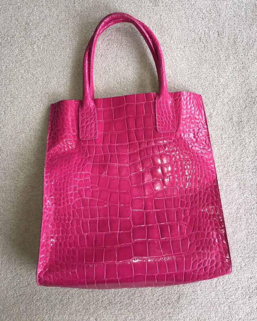 NEW Pink Aila Croc Embossed Bag