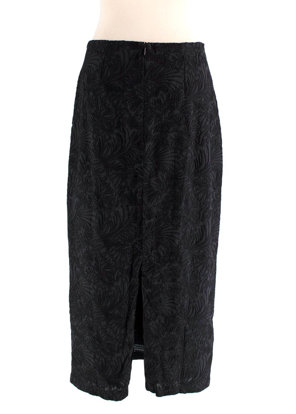 Mara Hoffman Embroidered Black Midi Skirt