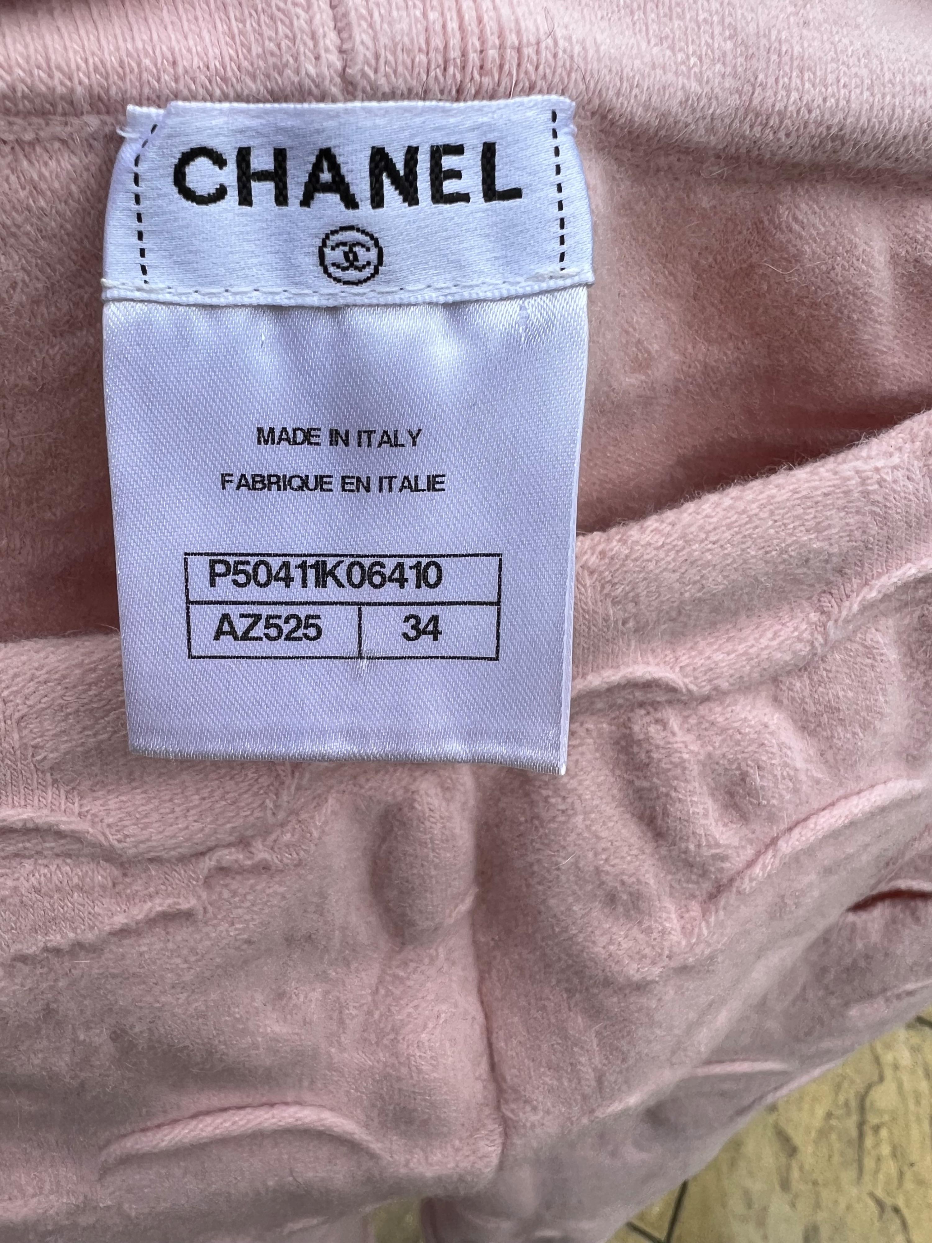 Chanel 2014 Baby Pink Wool Blend Leggings