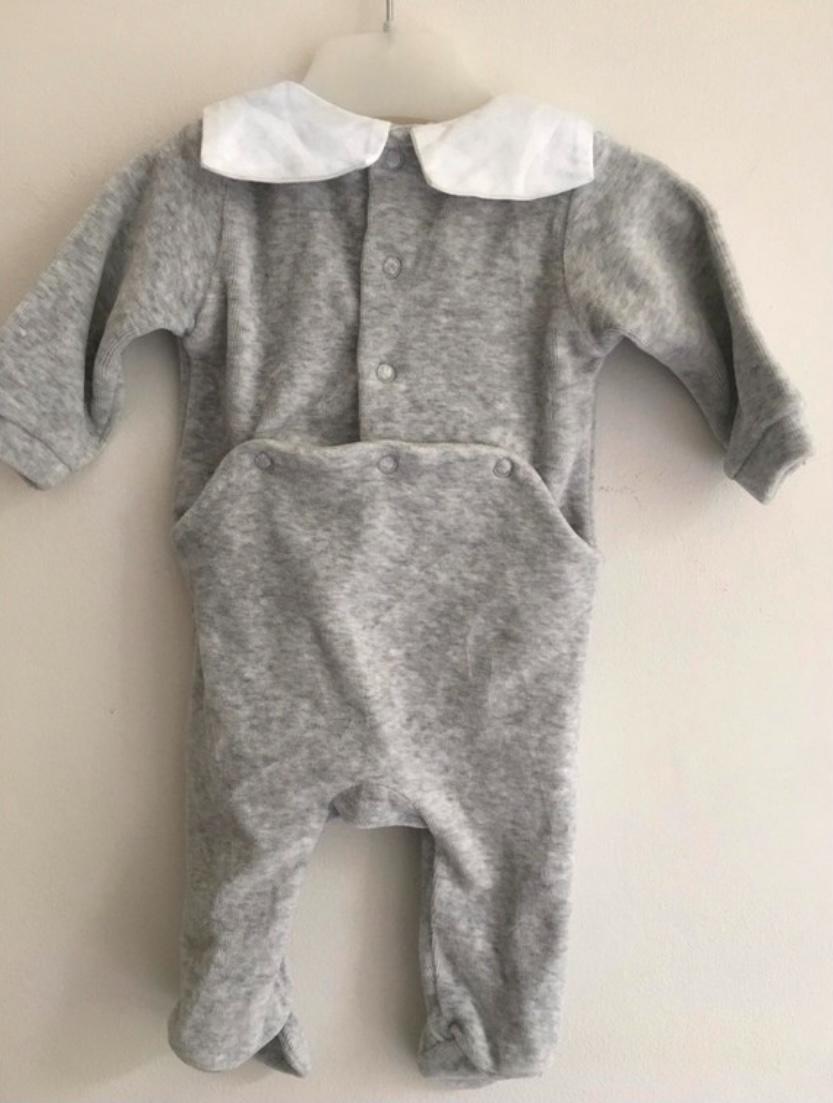 Jacadi grey velvet bodysuit