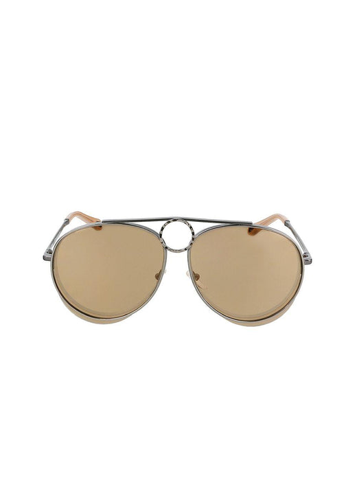 Brown Round Aviator Sunglasses
