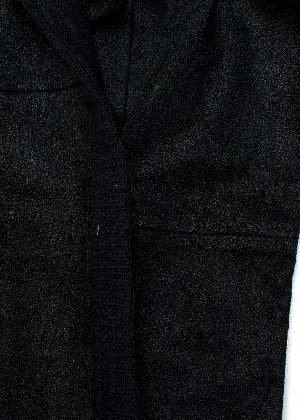 Chanel Black Coated Lambskin Leather Pants