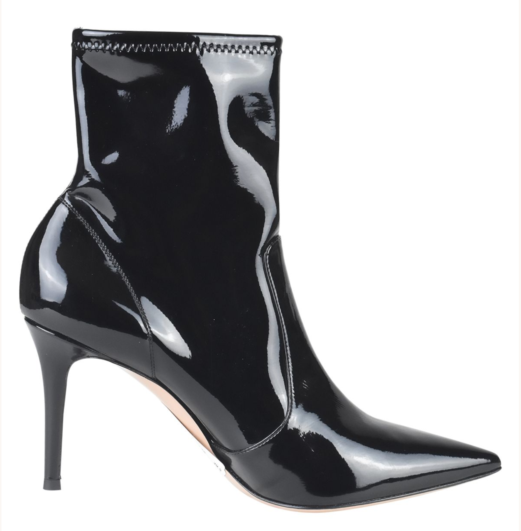 Gianvito Rossi 85mm Black Vynl Patent Ankle Boots