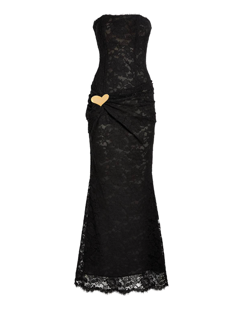 Lace Heart Detail Maxi Dress