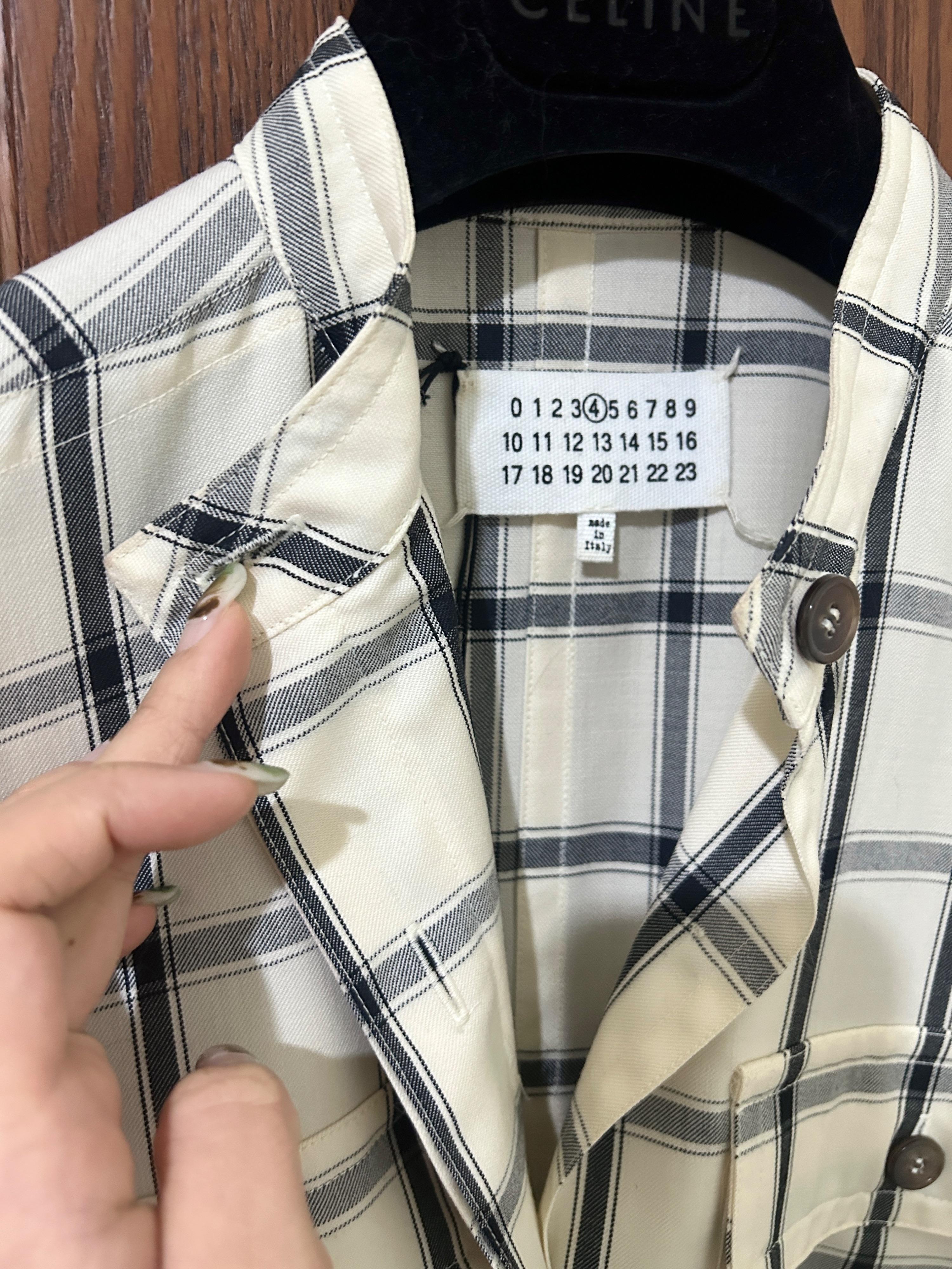Virgin Wool Black And White Checked Shirt Dress