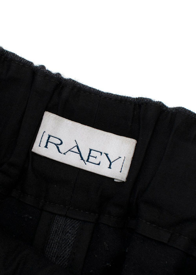 grey wool flannel wide leg trousers