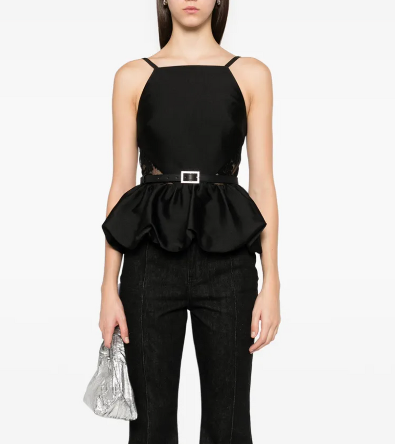 Self-Portrait Taffeta Peplum Top