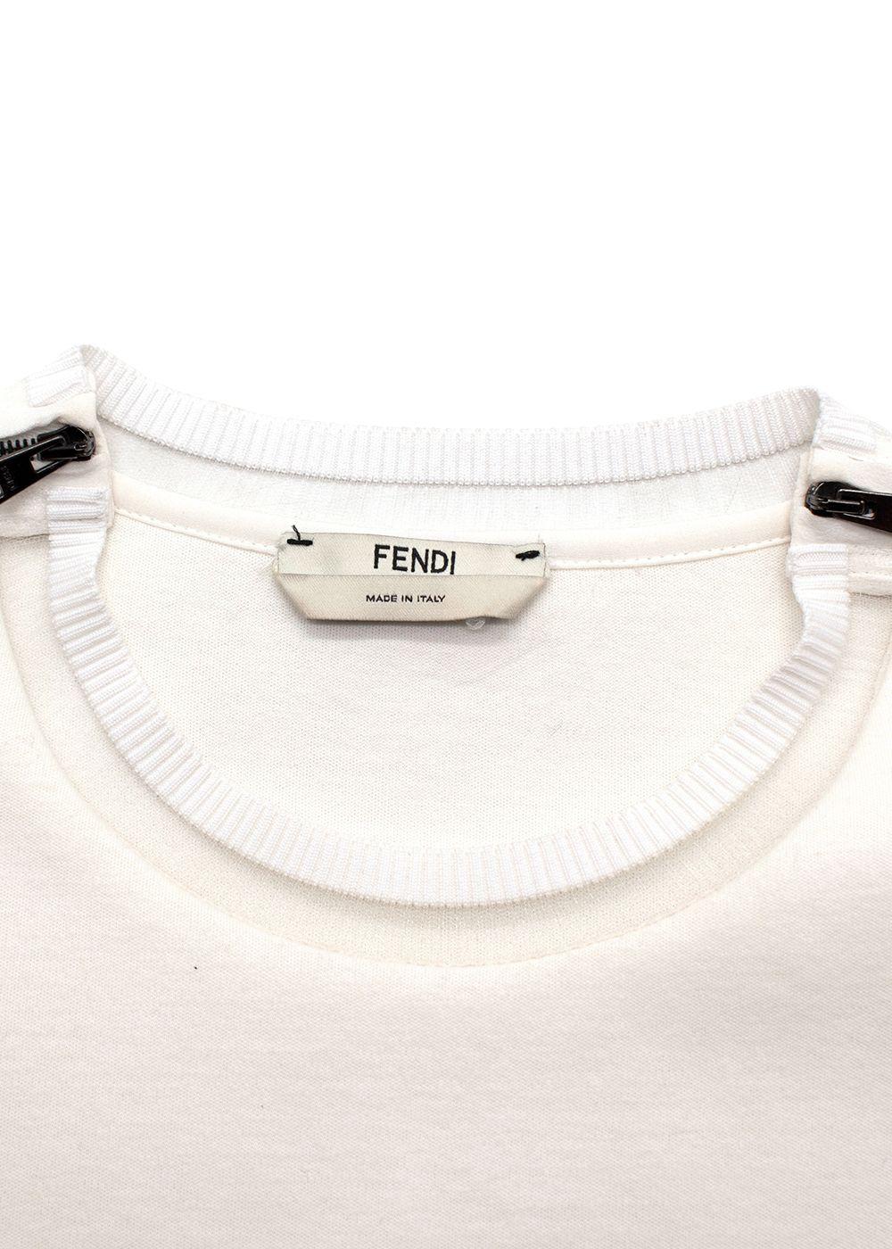 Fendi Cream Karl Loves Fendi Sweatshirt