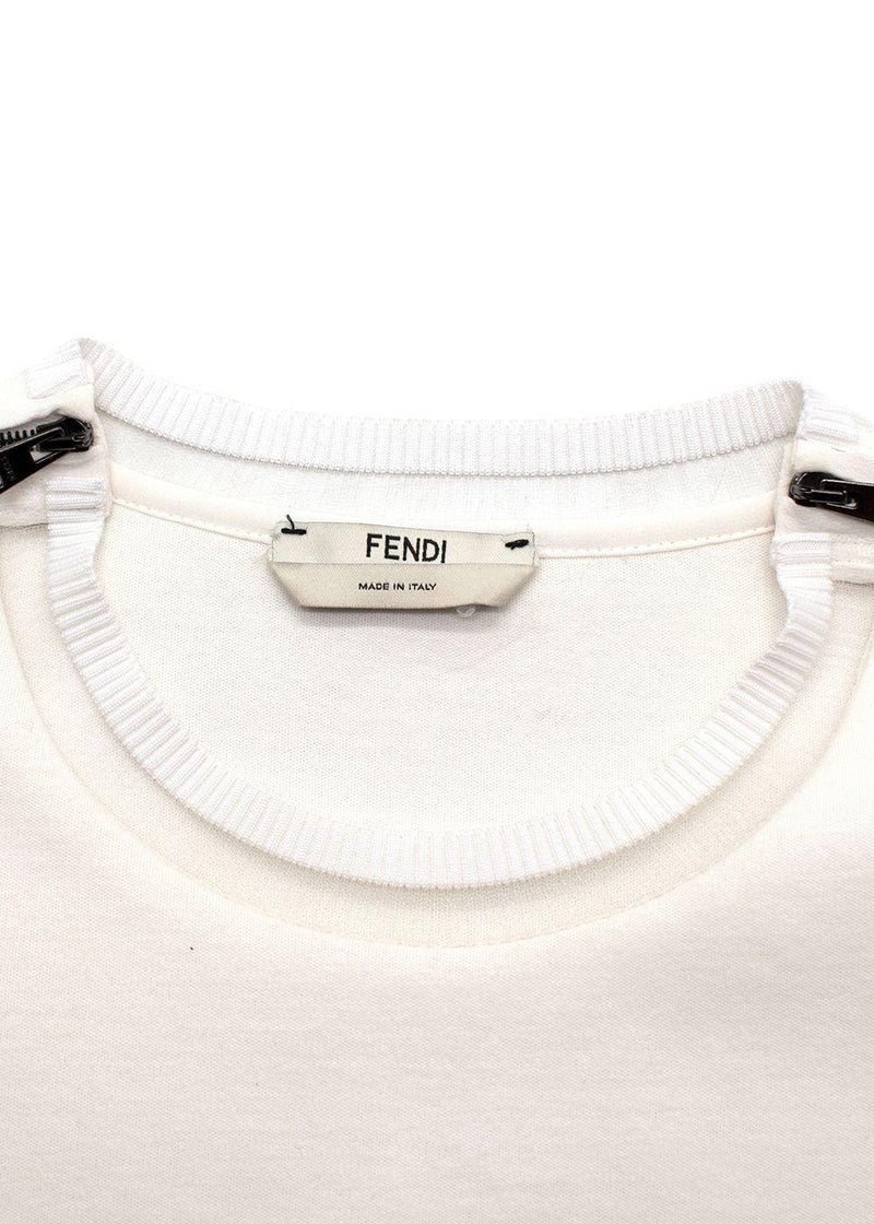 Fendi Cream Karl Loves Fendi Sweatshirt