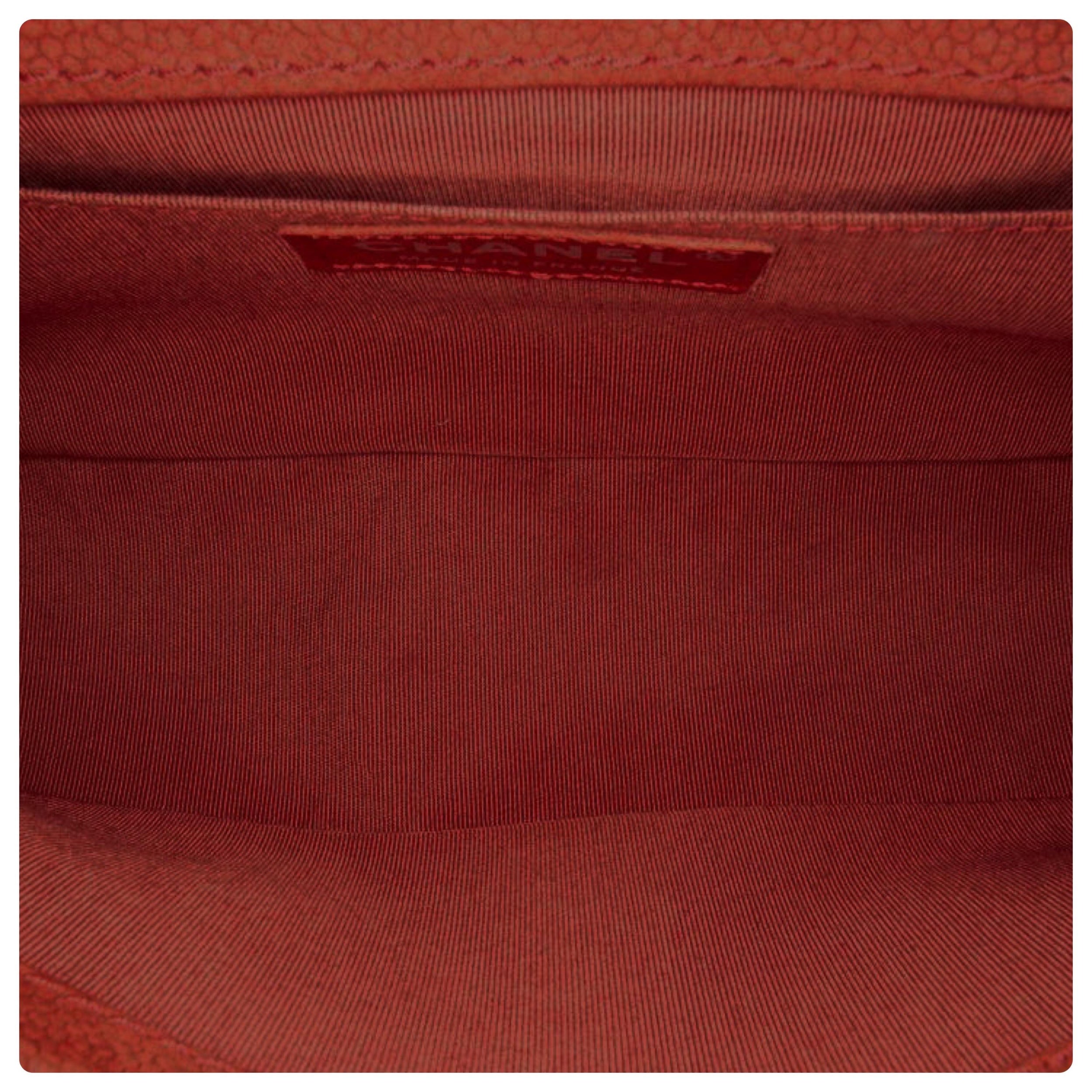 Red Calfskin Boy Bag