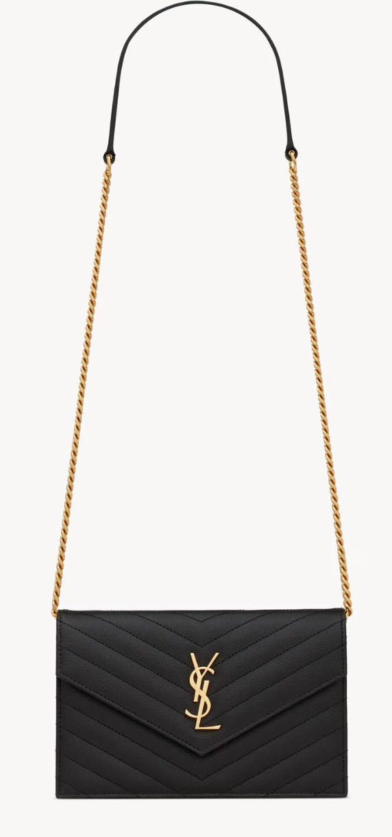 Saint Laurent Black Leather Cassandra Bag