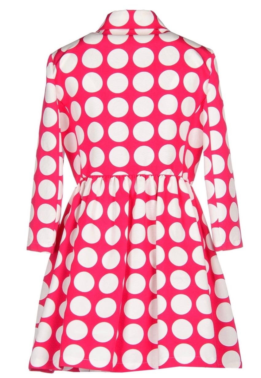 Love Moschino Red & White Polka Dot Tretch Coat