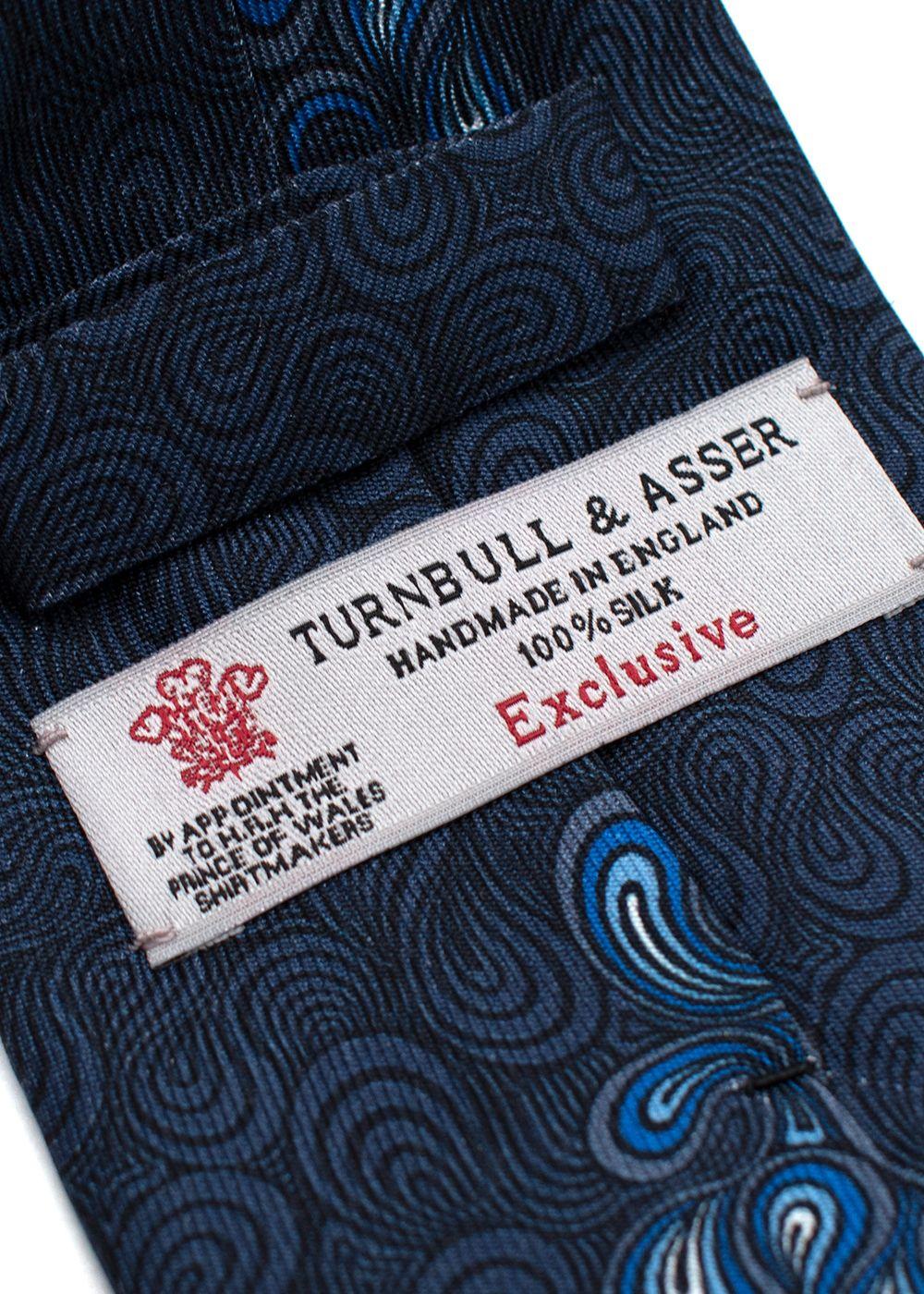 Turnbull Asser Navy Dotted Paisley Pattern Tie