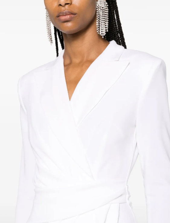 Talbot Runhof Draped Crepe Maxi Dress