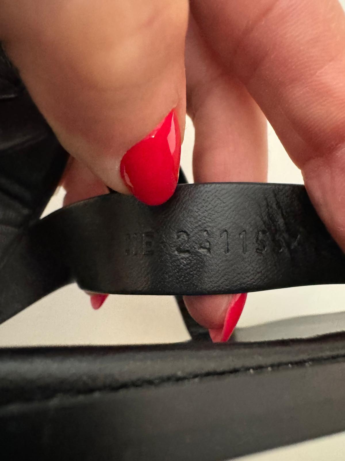 Hermes Oversized Kelly Buckle Black Sandals