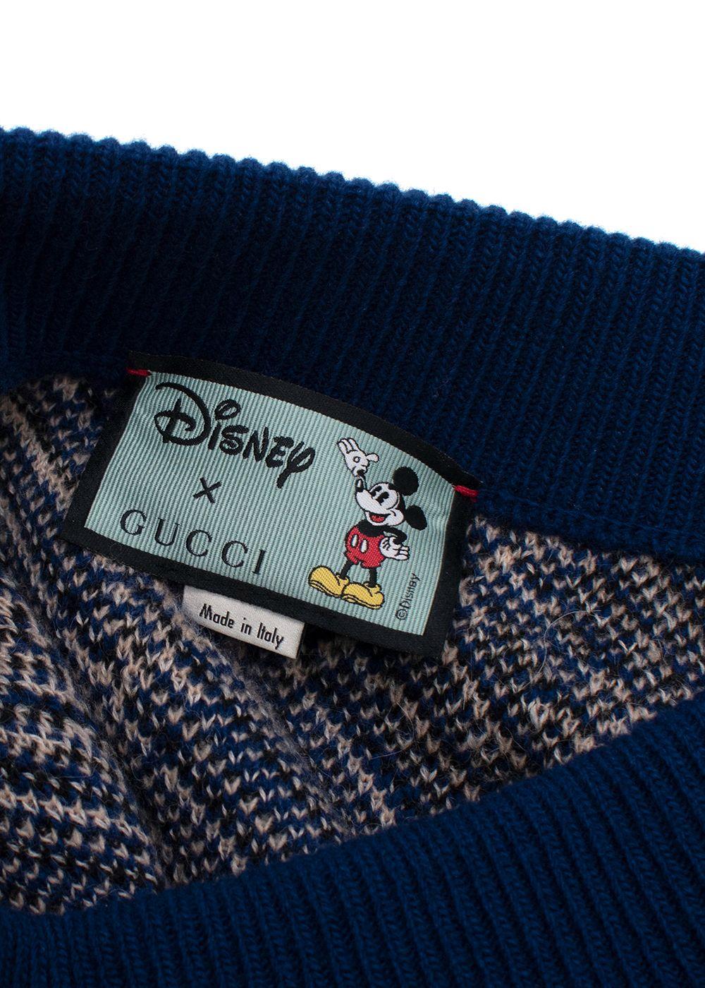 Gucci x Disney Blue Mickey Mouse Wool Midi Skirt