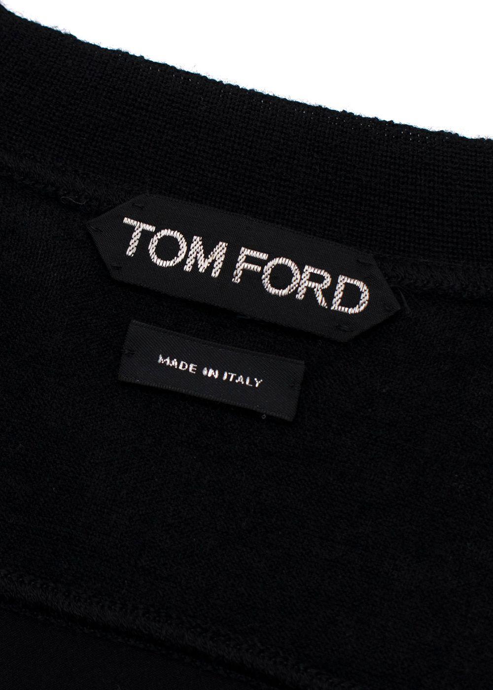Tom Ford Black Contrasting Panel Silver Zip Cardigan