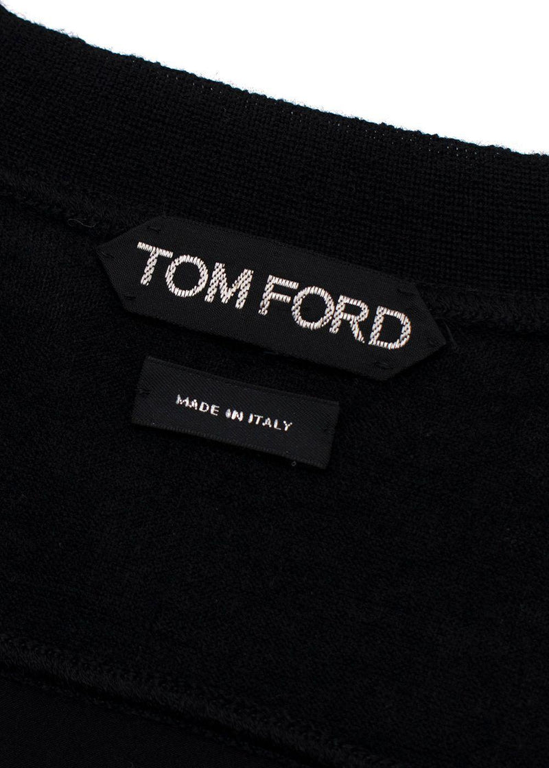Tom Ford Black Contrasting Panel Silver Zip Cardigan