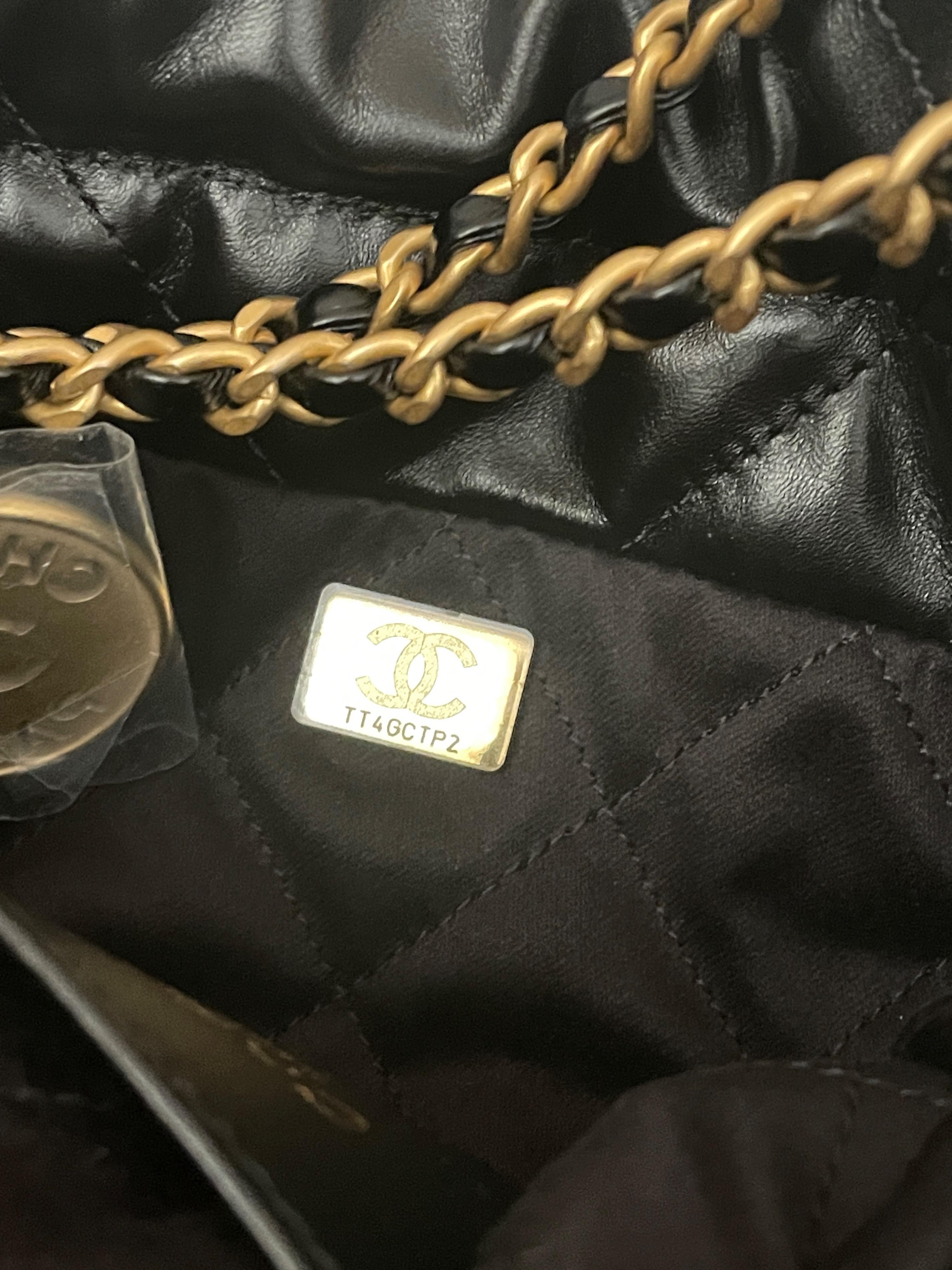 Black Calfskin Mini Hobo 22 Bag
