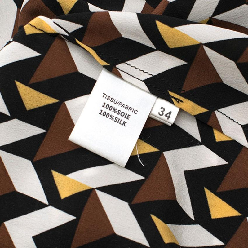 Max & Moi Geometric Print Silk Dress
